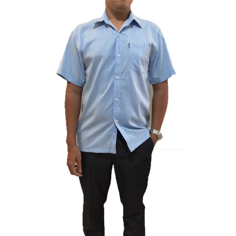 Aó Sơ Mi Nam Trung Niên Ngắn Tay Vải chất vải Đũi Mềm Mát Sang Trọng Lịch Sự Size 85Kg