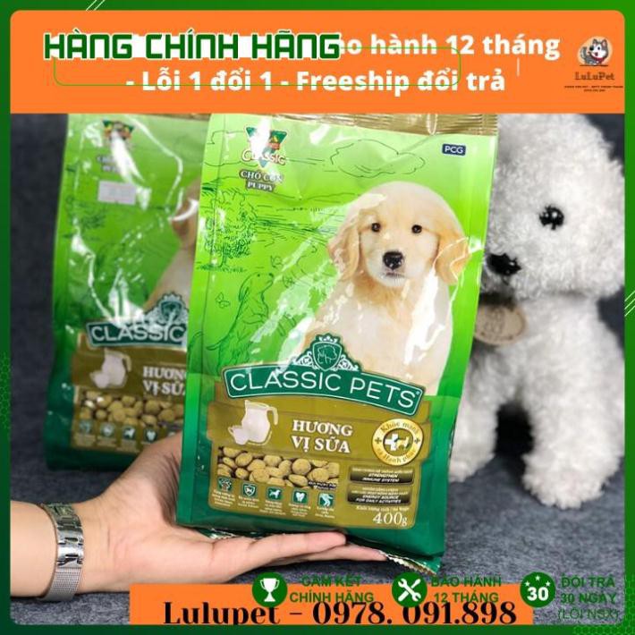 [HÀNG NHẬP KHẨU] THỨC ĂN HẠT KHÔ CHO CHÓ CON/ CHÓ LỚN VỊ SỮA CLASSIC 400G/ HẠT CLASSIC/ LULUPET