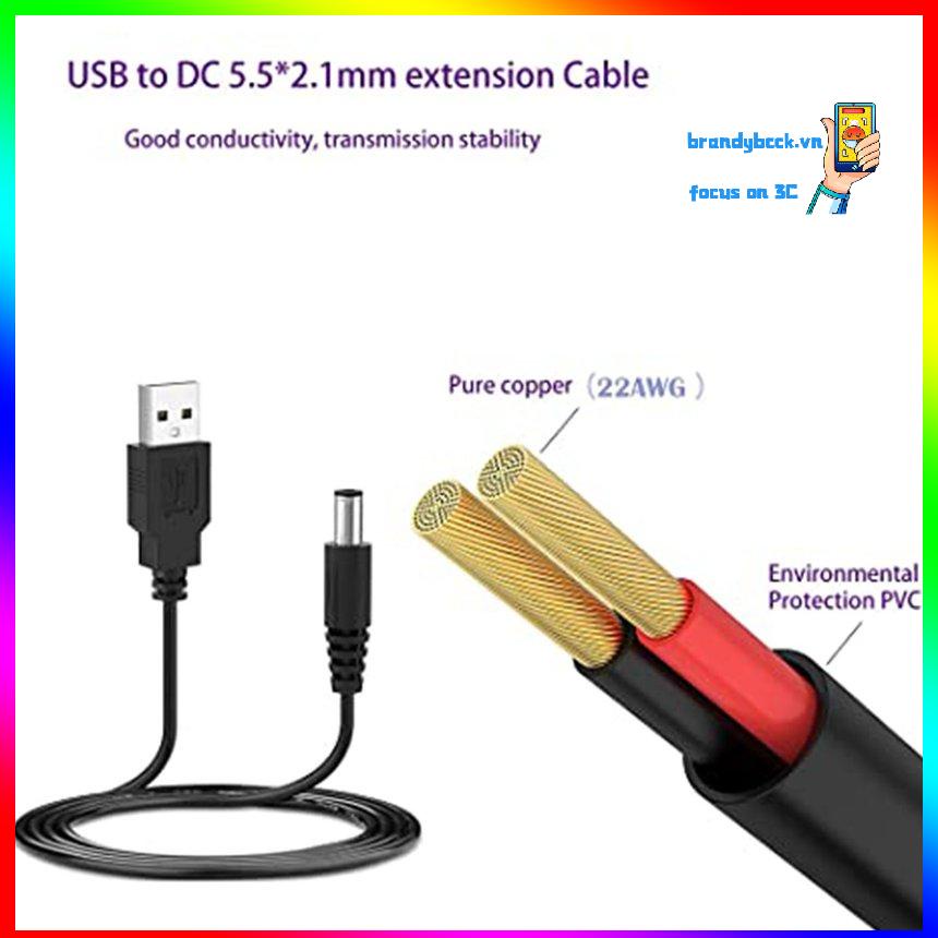 Cáp USB to DC 1.5A 5.5x2.1mm Đường dây tăng cường nguồn cho bộ định tuyến WiFi