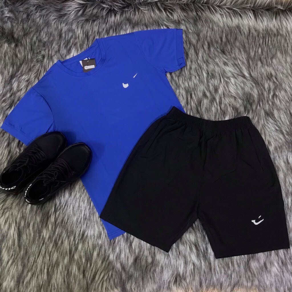 Đồ Bộ Quần Áo Thể Thao Nam Mùa Hè Chất Thun Mè Co Giãn 4 Chiều 2 Màu Năng Động