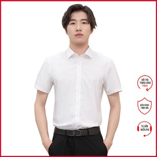 Áo sơ mi nam ngắn tay chất vải lụa co giãn nhẹ