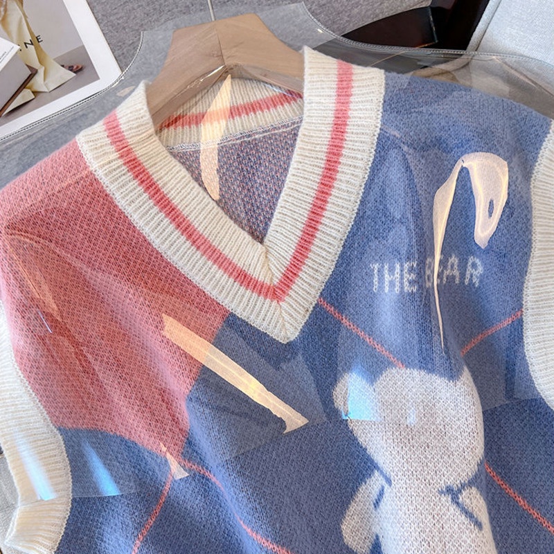 Áo Len Không Tay Cỡ Lớn Thiết Kế Dễ Thương Thời Trang Mùa Thu Dành Cho Nữ