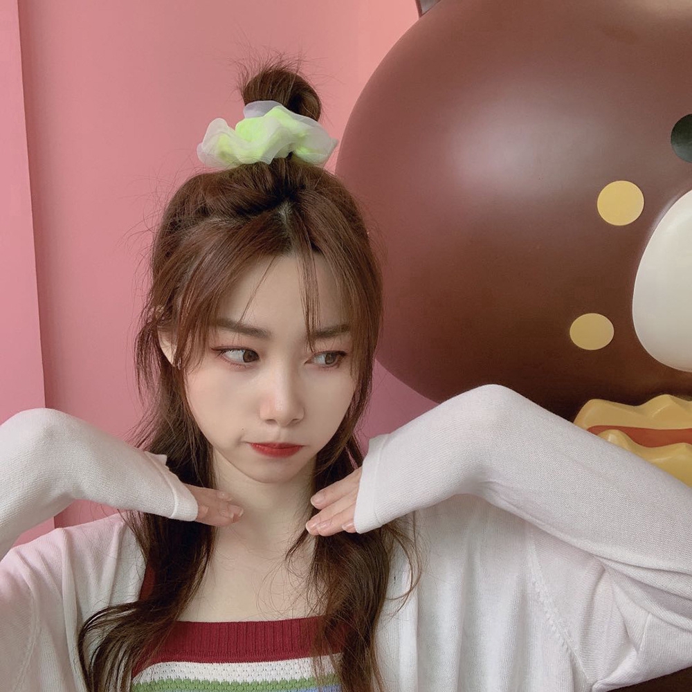 Dây cột tóc satin màu trơn xinh xắn dành cho nữ d061706