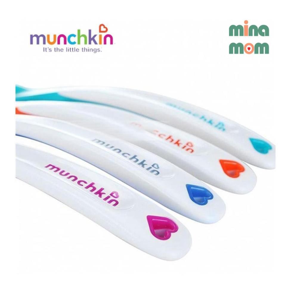 [XẢ HÀNG] [Hàng nhập khẩu] Thìa ăn dặm báo nóng Munchkin MB018 cảm ứng nhiệt mềm an toàn cho bé