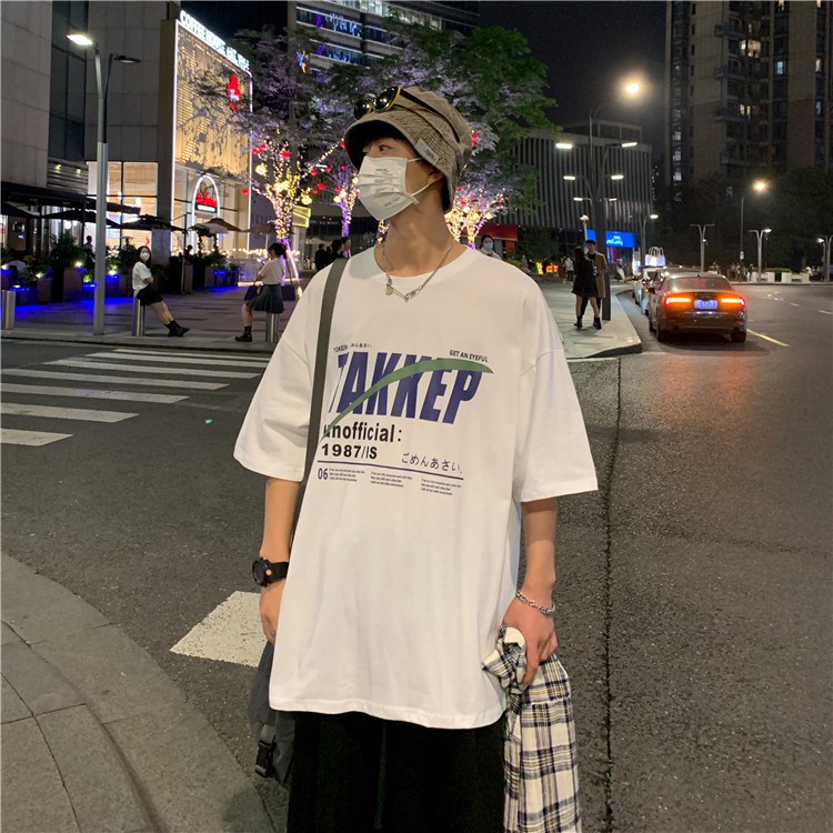 Áo phông nam nữ unisex form rộng tay lỡ thun teen cổ tròn oversize cotton TAKKEP giá rẻ màu đen trắng tee SamMy96 Shop