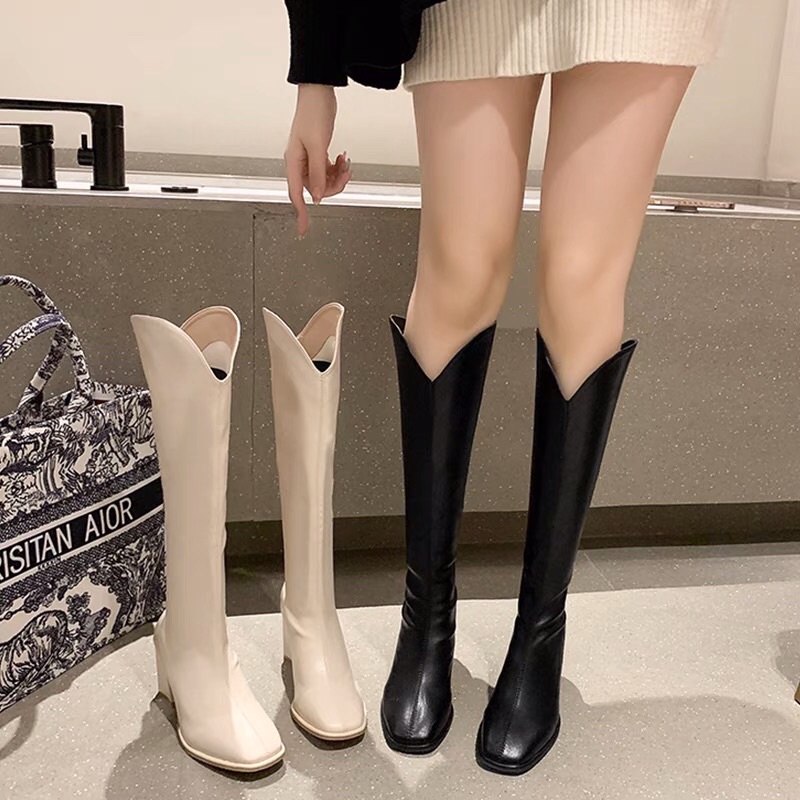 Bốt đùi_boots cao bồi đế cao 7p