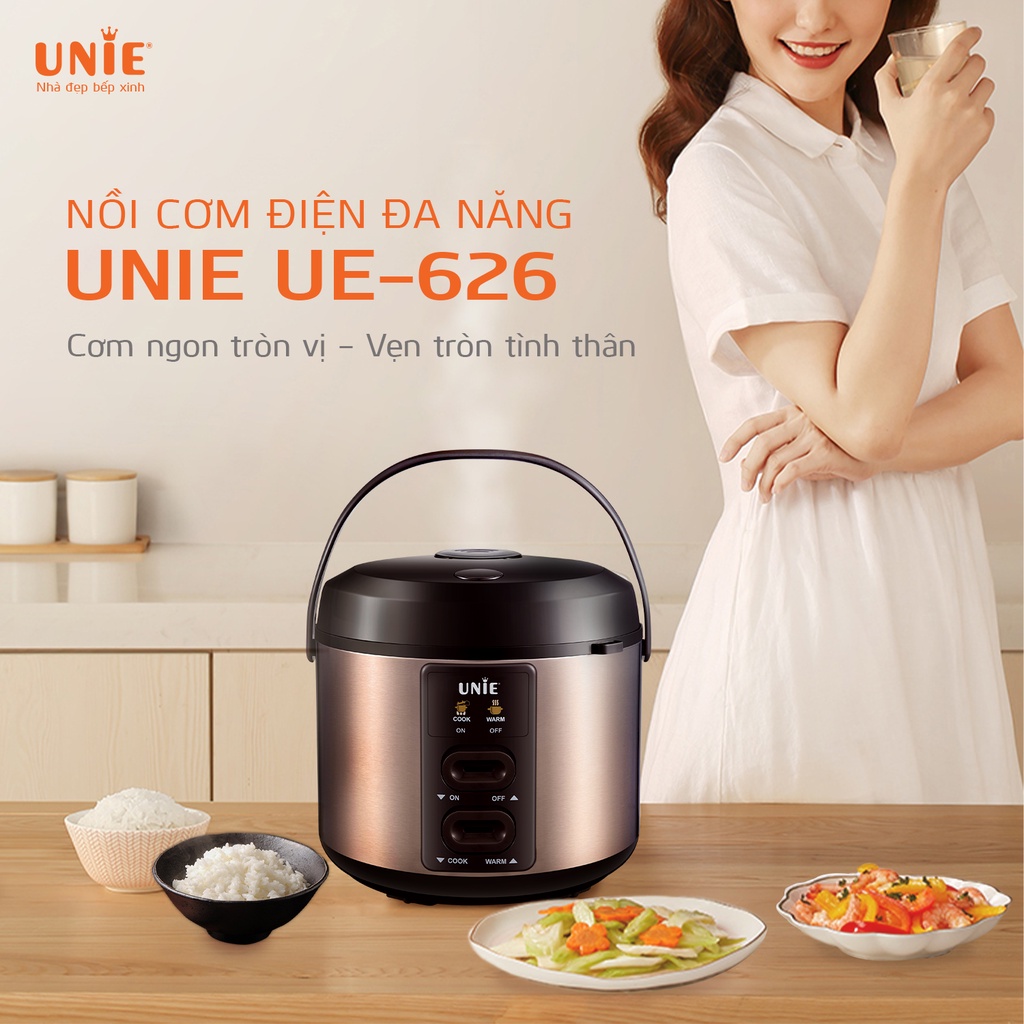 Nồi cơm điện UNIE UE-625 và UE-626 dung tích 1.8L công nghệ 3D bảo hành chính hãng 12 tháng