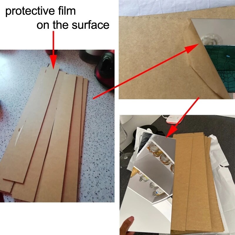 10 Sticker Gương Dán Tường 5x20cm