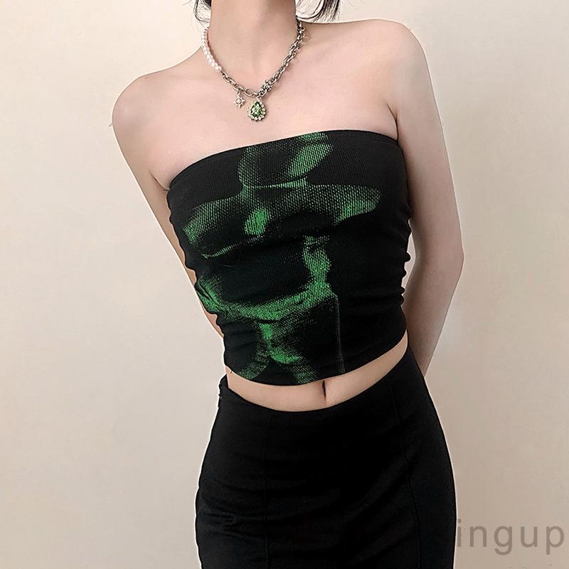 Áo Tank Top Không Dây Nhuộm Màu Độc Đáo Thời Trang Cho Nữ