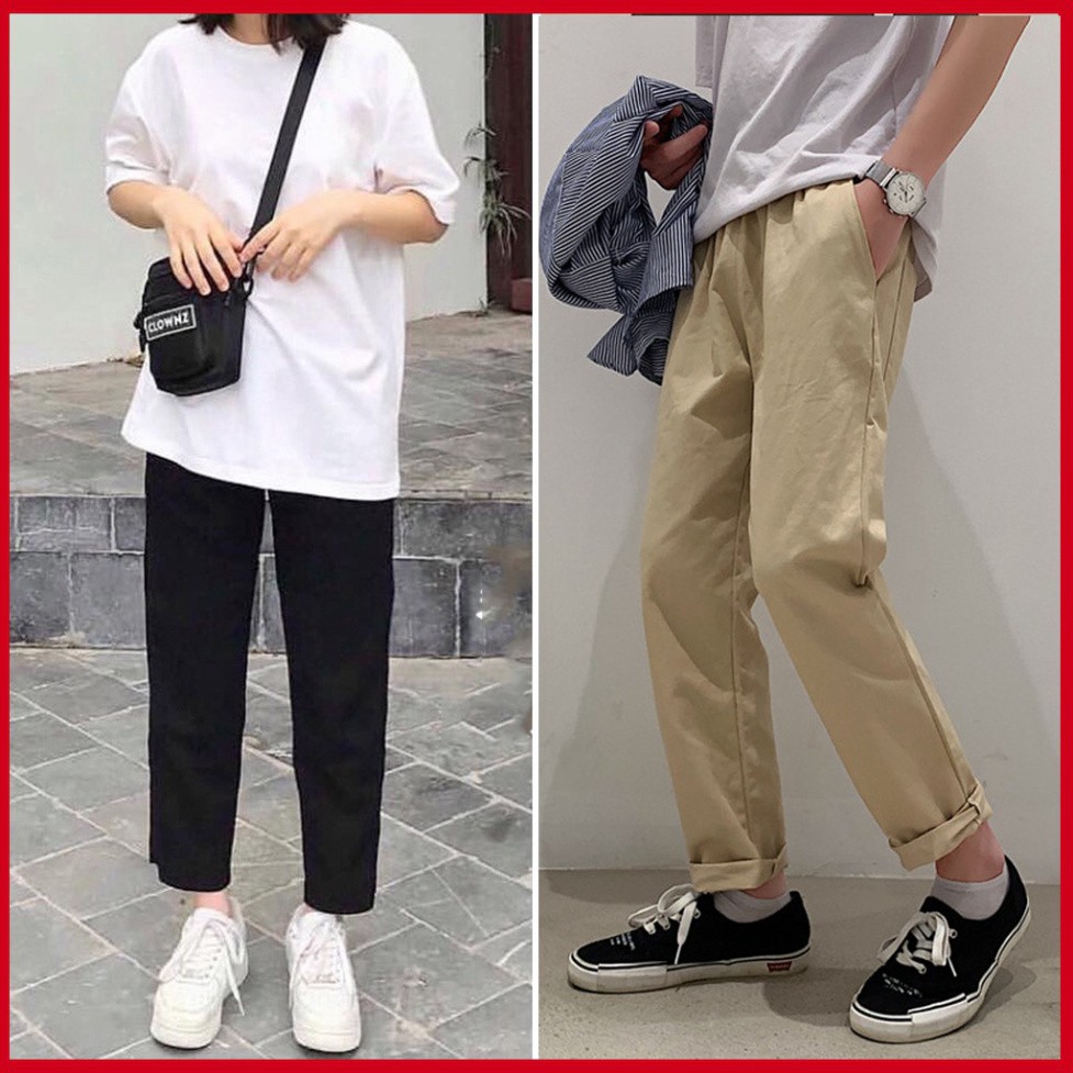 Quần baggy nam nữ kaki unisex, quần baggy kaki nam nữ