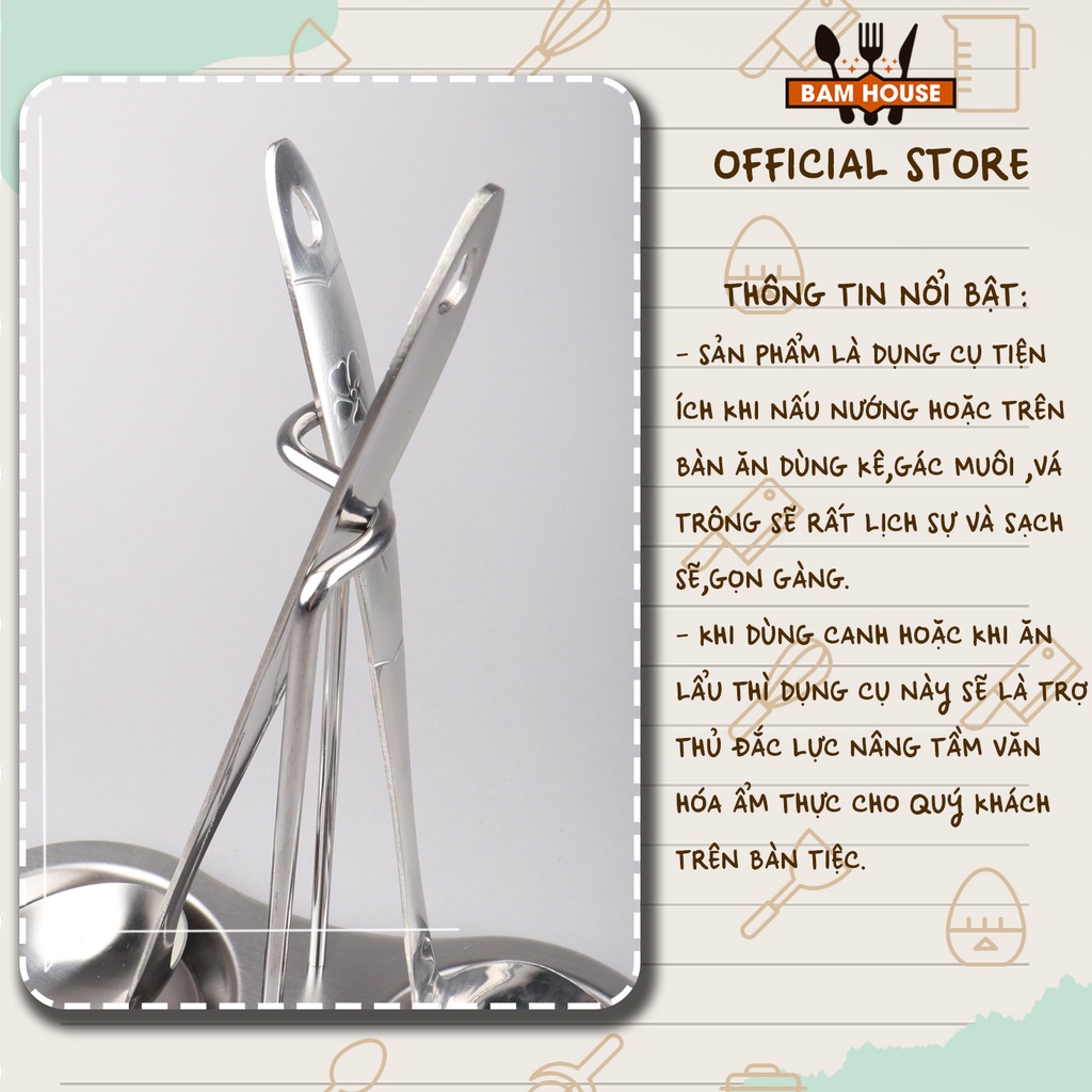 Đế kê vá đôi inox 304 Bam House thiết kế sang trọng hàng cao cấp DKV01 - Kê vá inox