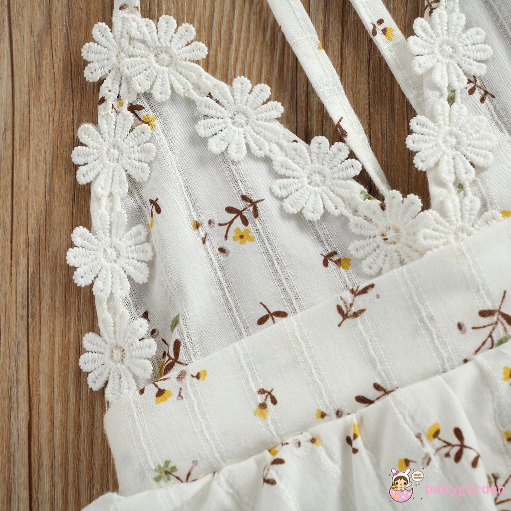 Bộ Áo Liền Quần Hai Dây Cổ Chữ V Hở Lưng In Hoa 3 Màu Tùy Chọn Thời Trang Mùa Hè Cho Bé Gái 0-24 Tháng Tuổi