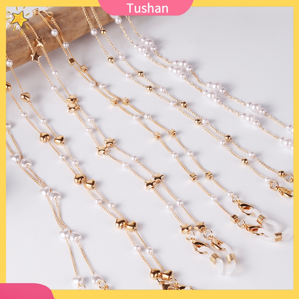 Dây xích gắn mắt kính xâu hạt cườm trang trí đẹp mắt chống mòn tiện lợi dùng trong các bữa tiệc