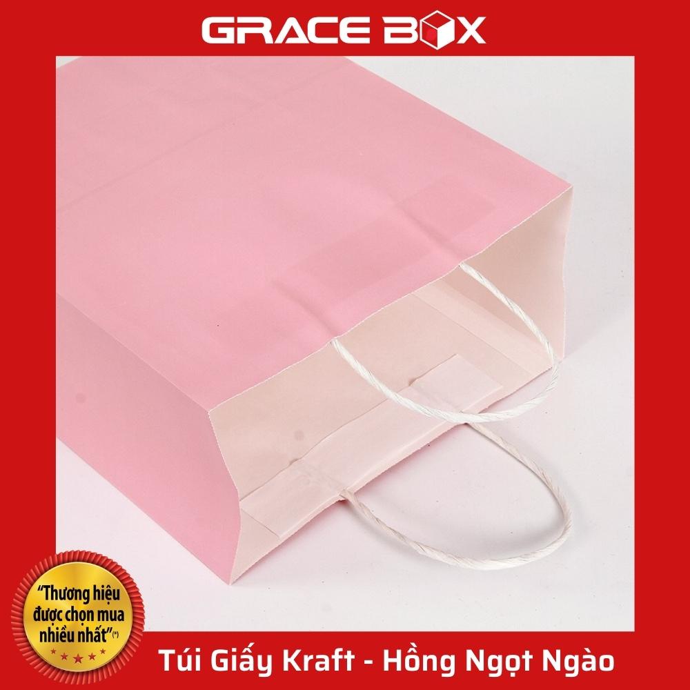 {Giá Sỉ} Túi Giấy Kraft Nhật Cao Cấp - Size 25 x11 x 32 cm - Màu Hồng Nhạt - Siêu Thị Bao Bì Grace Box