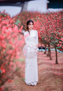 Bộ áo dài trắng 4 tà mã A1