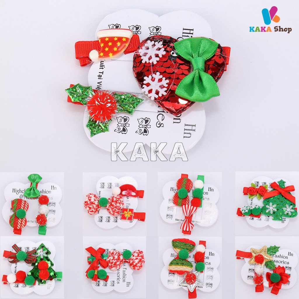 Set 3 Kẹp mái noel mix mẫu ngẫu nhiên