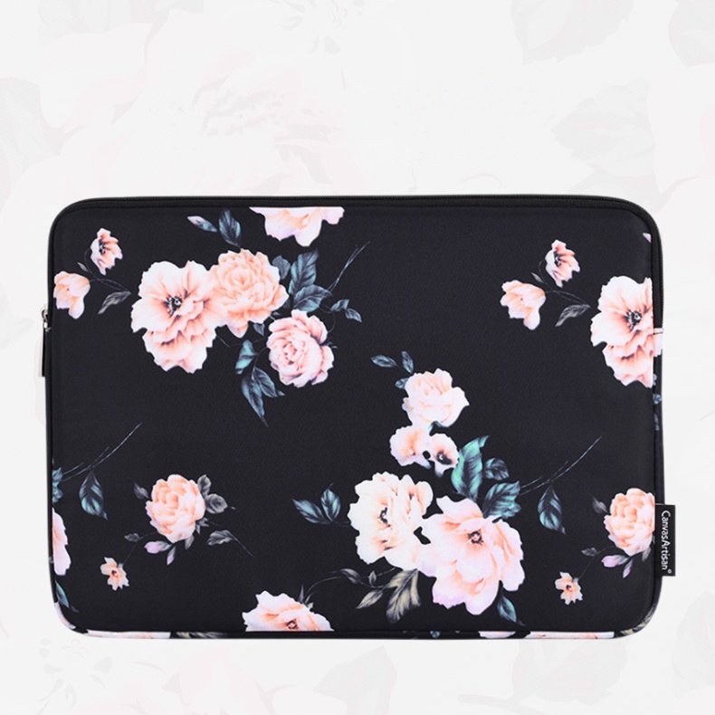 Túi Đựng Laptop 11-15 inches Bằng Da PU Chống Sốc Chống Trầy Họa Tiết Hoa