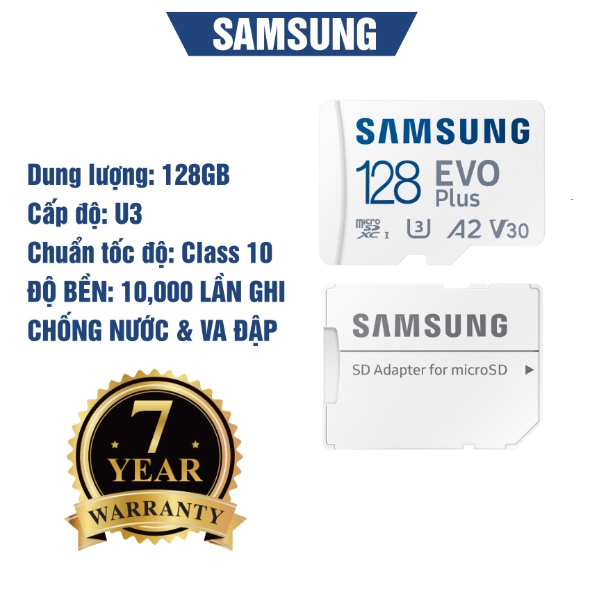 Thẻ nhớ MicroSD Samsung EVO PLUS 128/256/512GB - MB-MC128KA-APC