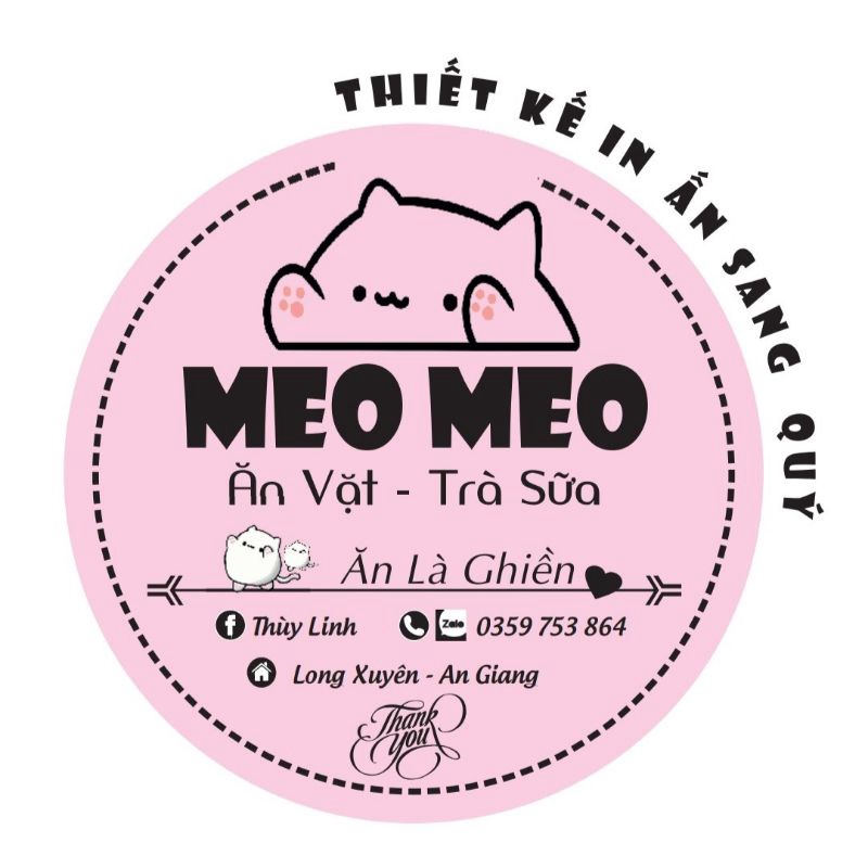 Tem dán decal ăn vặt in theo yêu cầu in từ 50 tem đủ kích thước.