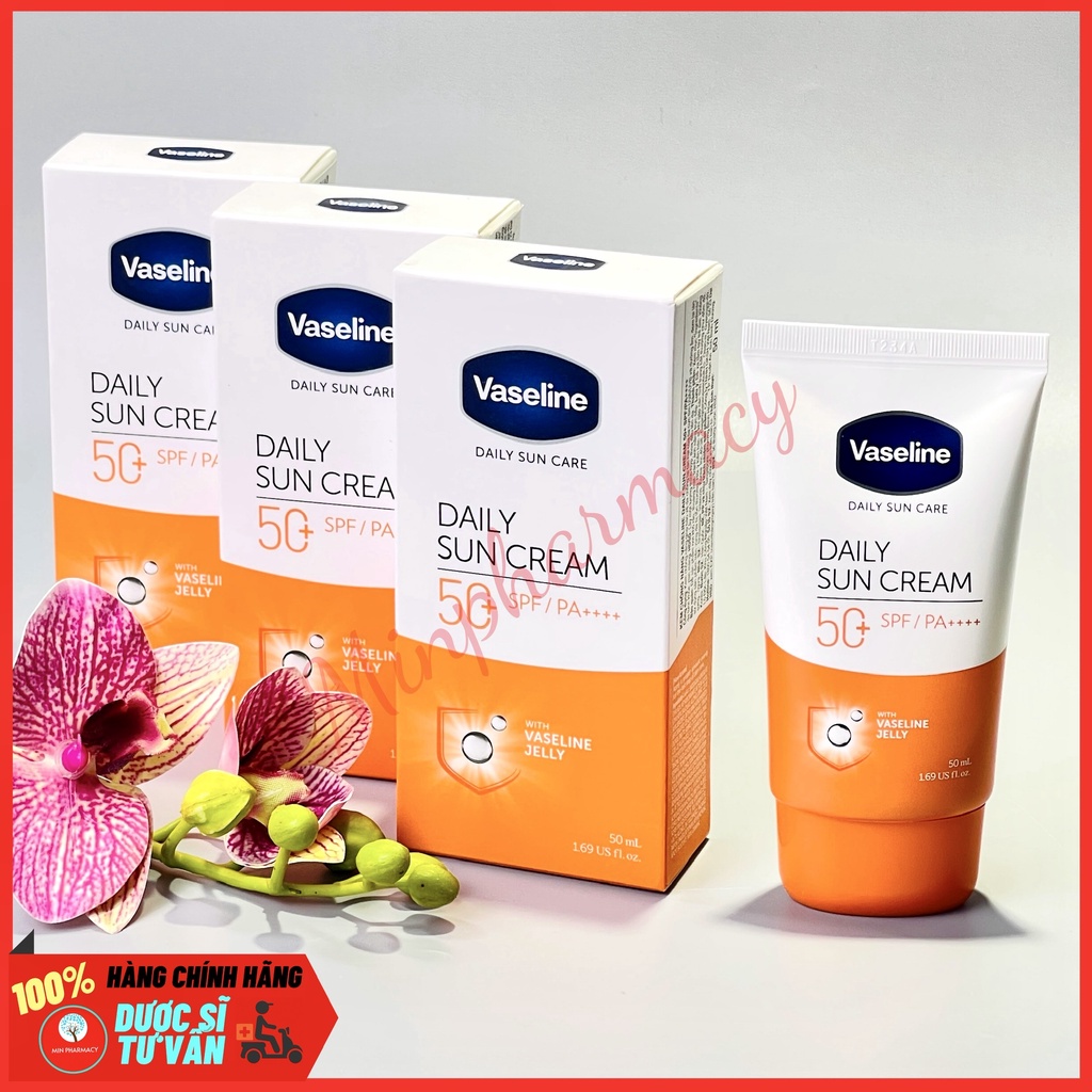 Kem Chống Nắng Vaseline Bảo Vệ Da Hằng Ngày Daily SPF 50+/PA++++ / Nâng Tông Da Tone-up SPF 40+ PA+++ 50 ml - Minpharmac