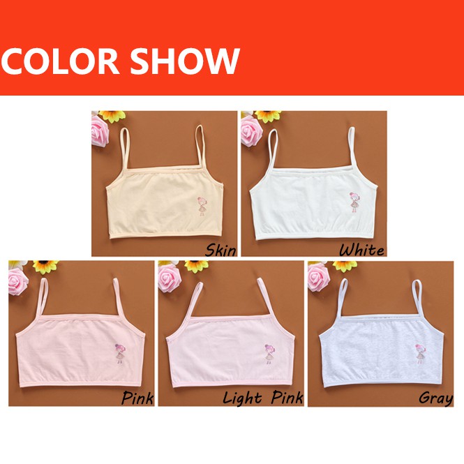 Áo Ngực Cotton Thoáng Khí In Họa Tiết Dễ Thương Thời Trang Cho Bé Gái B216