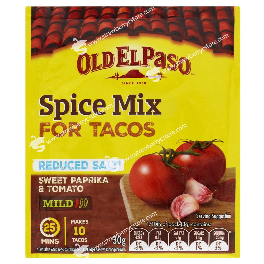 Bột Gia Vị Old El Paso Mexican Reduced Salt Taco Spice Mix, Ít Muối, Gói 30g