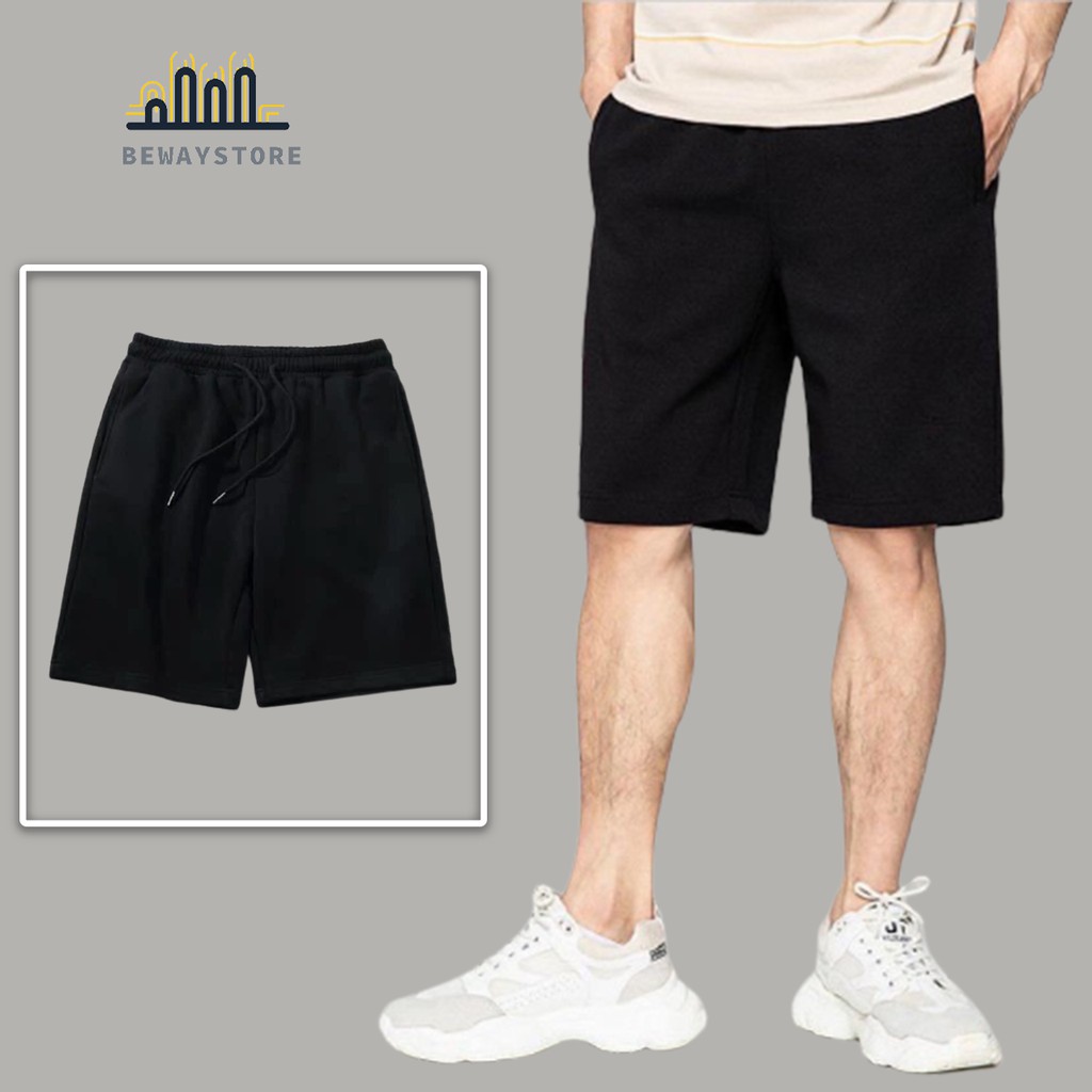 Quần short thun DA CÁ basic màu đen unisex nam nữ