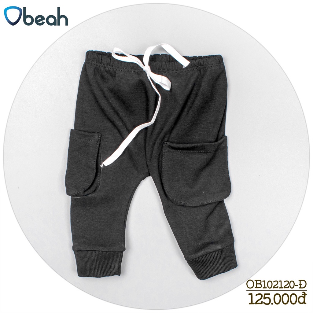 Quần bé trai, Quần jogger túi hộp chất liệu nỉ mè kiểu nhập khẩu cao cấp màu Ghi Fullsize 59 đến 90 Obeah