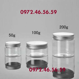 Combo 5 Hũ nhựa nắp nhôm ( nắp, lót, thân hũ) đựng bánh, bột, kẹo