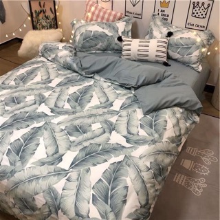 Bộ chăn ga gối cotton poly ( kèm ruột chăn)