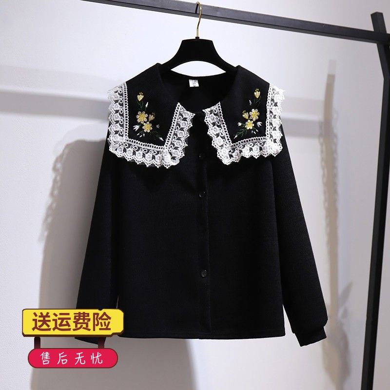 🌸Hàng Order🌸 Áo Sơ Mi Bigsize Cổ Thủy Thủ Phối Ren Thêu Hoa Nhí Nhảnh🌸Hàng Quảng Châu - Có ảnh thật