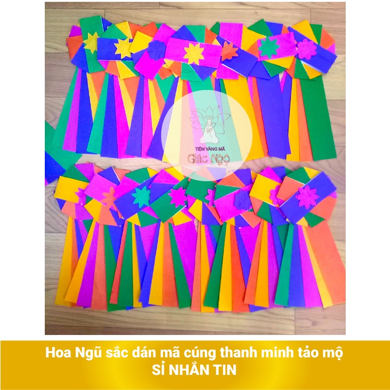 Hoa Giấy Ngũ Sắc cúng thanh minh tảo mộ - Vàng Mã Sỉ Lẻ Giá Rẻ