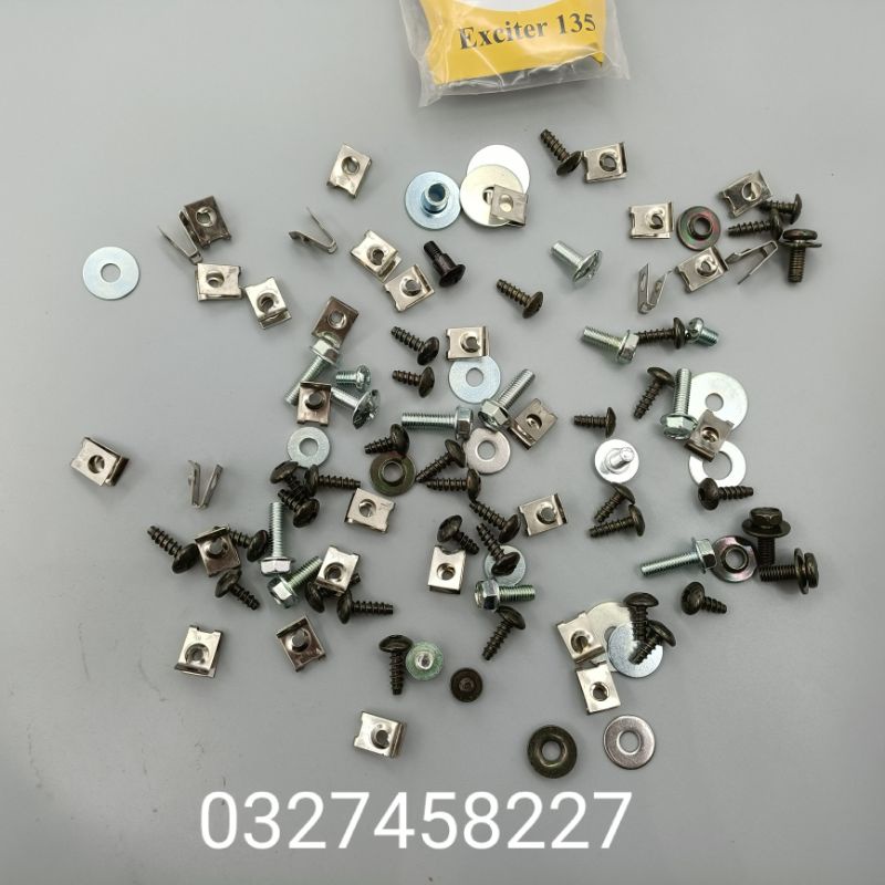 Bộ ốc vít, kẹp bắt nhựa dàn áo xe Exciter 135