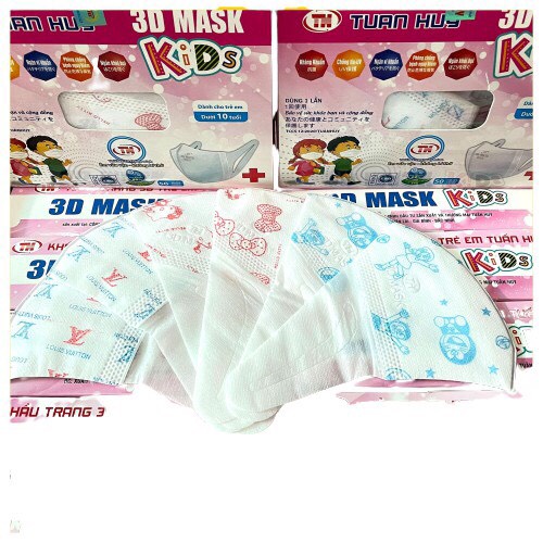 Hộp 50 khẩu trang 3D MASK KIDS kháng khuẩn trẻ em