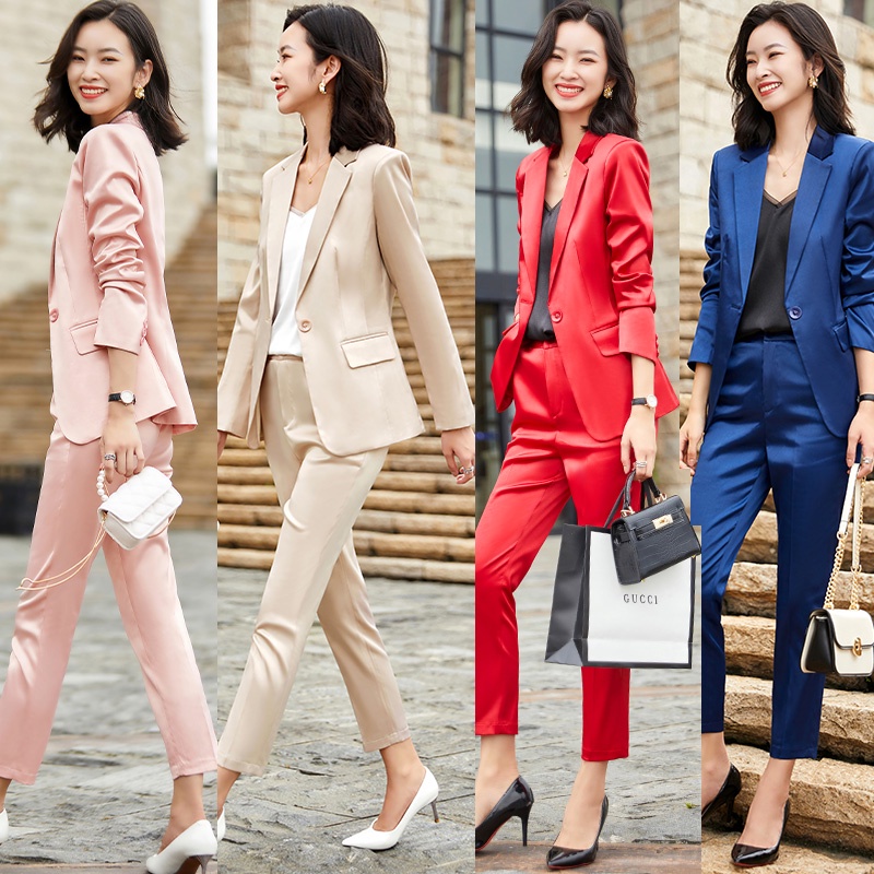 Set Vét cao cấp nữ công sở Áo khoác combo quần dài cả bộ sang trọng chất bóng đi họp đi tiệc đi làm siêu đẹp