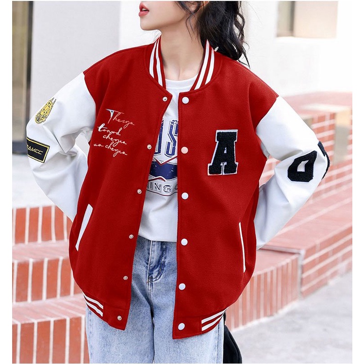 Áo Khoác Bomber Nữ Chữ A Chất Nỉ Dày Mịn Form Rộng Che Nắng Tốt Mặc Thoải Mái NEW UNISEX
