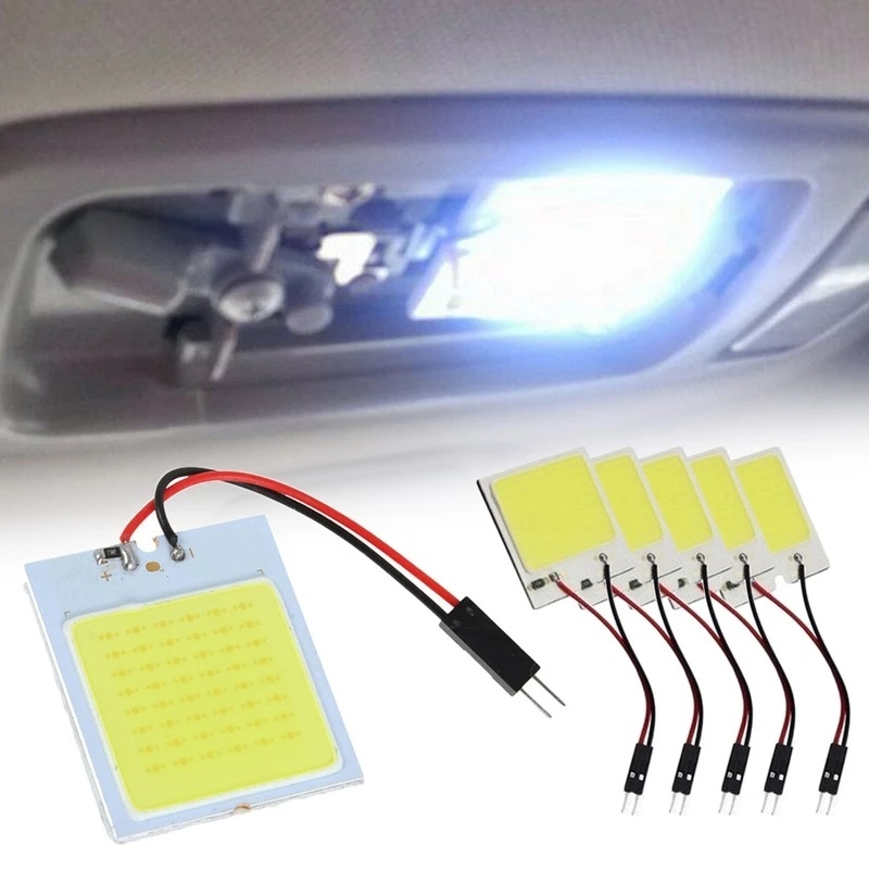 Bộ 5 Đèn LED 48 SMD T10 4W COB 12V Ánh Sáng Trắng Chất Lượng Cao