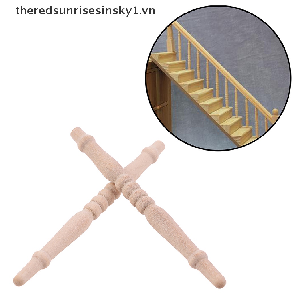 Set 12 mô hình cầu thang gỗ 1:12 trang trí nhà búp bê DIY