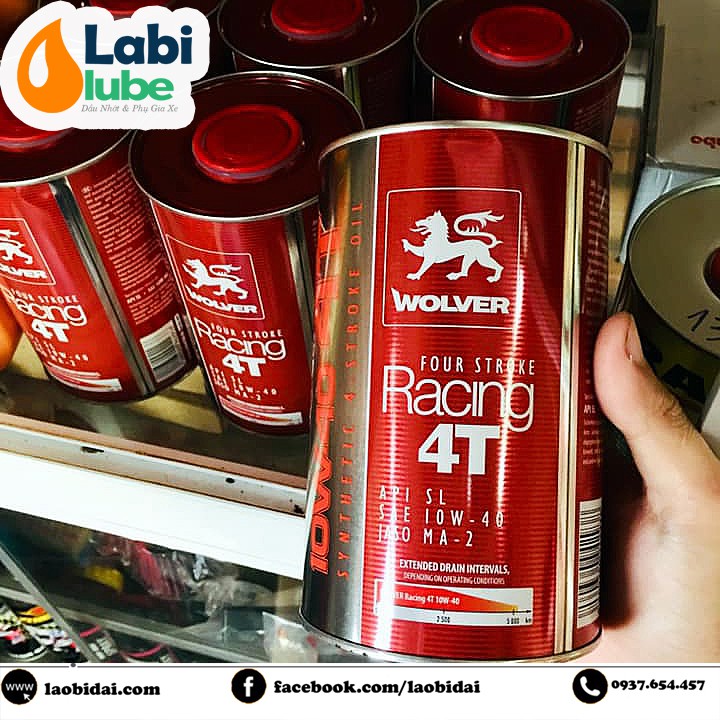 Bán 1,4 Lít - Nhớt Wolver Racing 4T 10w40 - Nhớt Bình Dân Giúp Động Cơ Xe Máy Luôn Êm Mát - Nhập Khẩu Từ Đức, Labi Lube