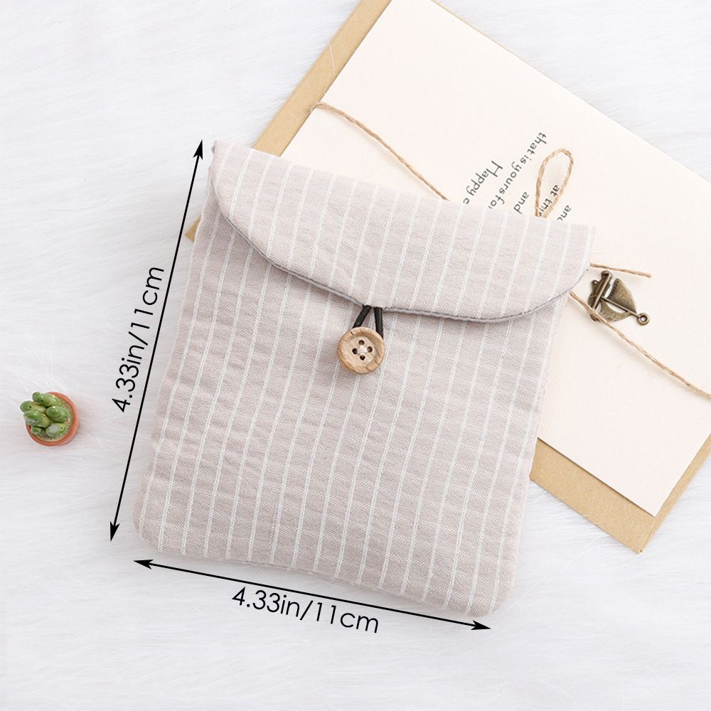 CONOPERY Túi Đựng Băng Vệ Sinh Họa Tiết Kẻ Ô Nhiều Màu Nhỏ Gọn Cho Nữ