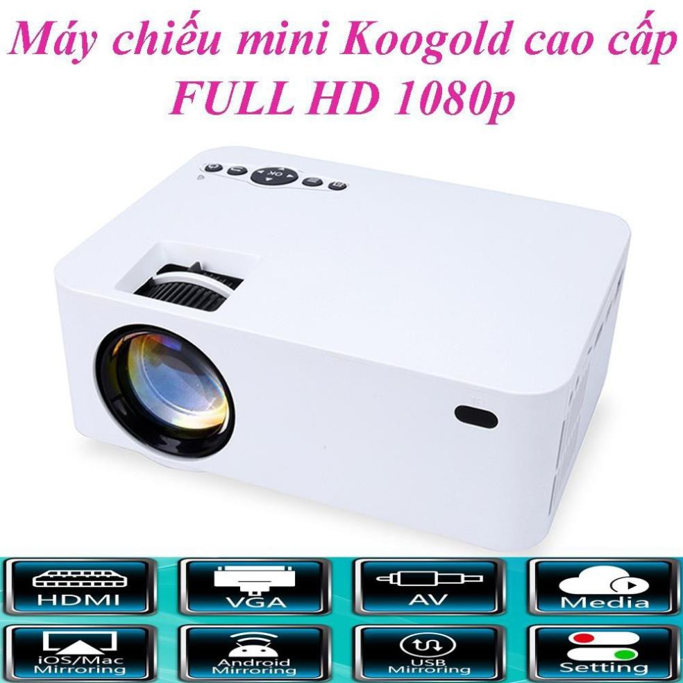 Máy Trình Chiếu Mini, Máy Chiếu Thông Minh KOOGOLD Full HD Đa Chức Năng HÀNG CHÍNH HÃNG