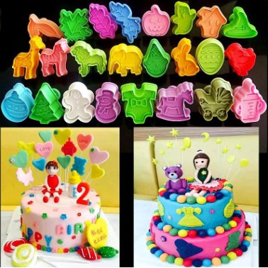 Set nhấn bánh quy cookie lò xo 3D - Set 24 khuôn