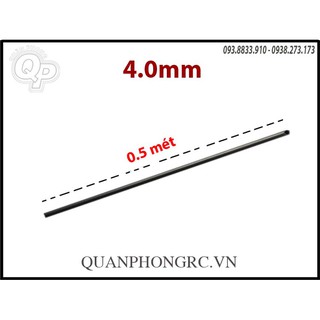 Ống Carbon fiber rỗng 4mm 0.5met (2 cây)