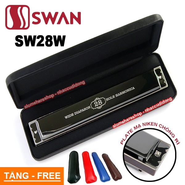 Kèn harmonica Swan Tremolo 28 Lỗ Key C Cao Cấp SW28W