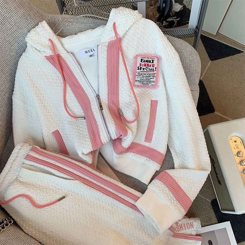 Xiaoxiang Bộ Đồ Thể Thao Áo Sweater Phối Quần Ống Rộng Phong Cách Mới Mùa Thu Cho Nữ