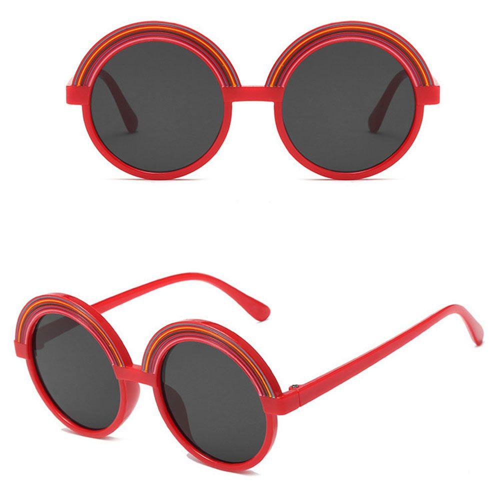 Kính Mát Tròng Tròn Màu Cầu Vồng Dễ Thương Bảo Vệ Mắt Cho Bé Gái WMES15H