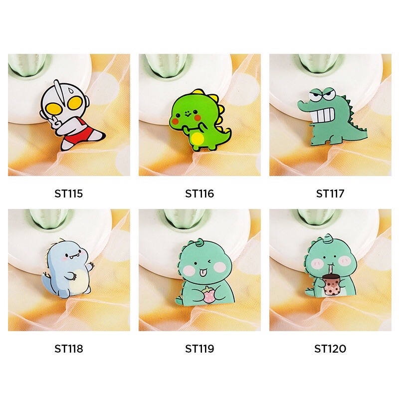 Sticker cute MẪU TO pin cài áo phụ kiện trang trí túi xách balo