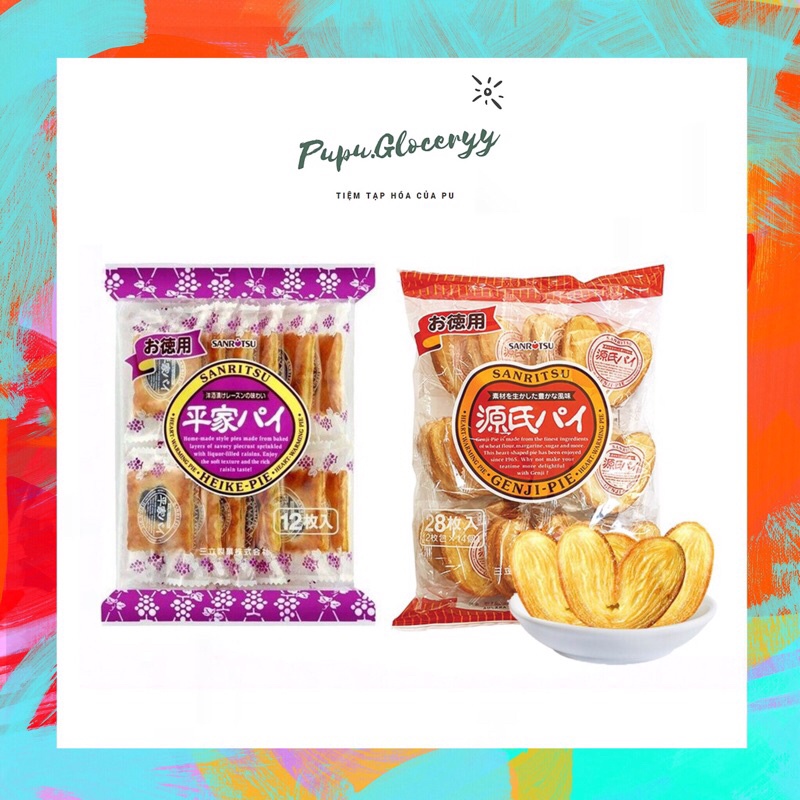 Bánh quy đường Sanritsu Genji Pie Nhật Bản (2 loại)