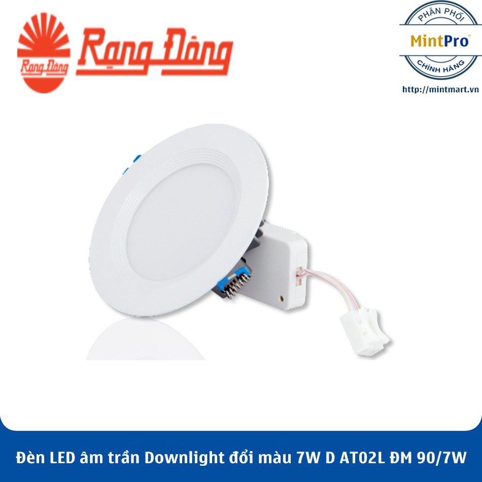 Đèn LED âm trần Downlight đổi màu 7W D AT02L ĐM 90/7W Rạng Đông - Hàng Chính Hãng