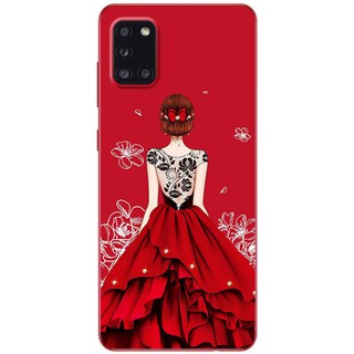 Ốp lưng samsung galaxy a31, a51, a71 in hình cô gái váy đỏ áo đen